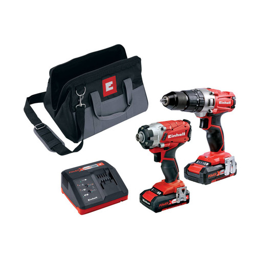 Einhell EINPXTWIN2 Power X-Change Combi & Impact Driver Twin Pack 18V 2 x 2.0Ah Li-ion