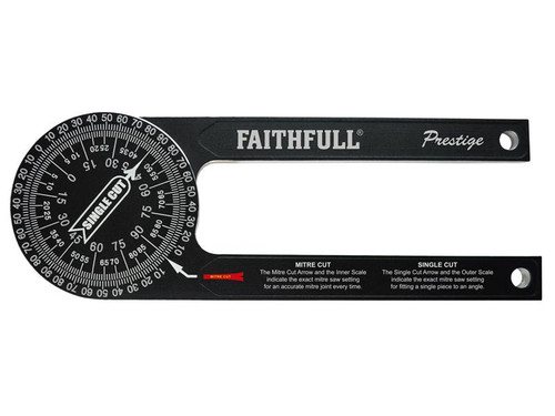 Faithfull FAIMSPCNC Prestige Mitre Saw Protractor Black Aluminium | Toolden