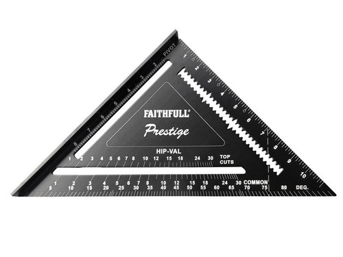 Faithfull FAICSQ12CNC Prestige Quick Square Black Aluminium 300mm (12in) | Toolden