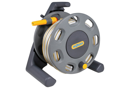 Hozelock HOZ2412 2412 30m Freestanding Compact Hose Reel + 25m of 12.5mm Hose | Toolden
