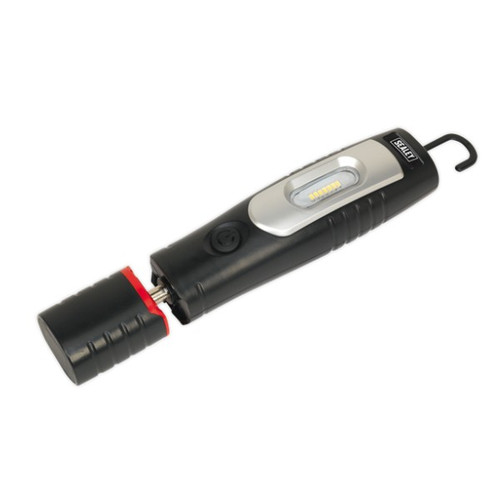 Sealey LED3602 Rechargeable 360° Inspection Lamp 7 SMD + 3W LED Black Lithium-ion