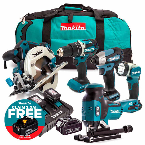 Makita MAK5KIT3X4 18V Cordless 5pc Kit