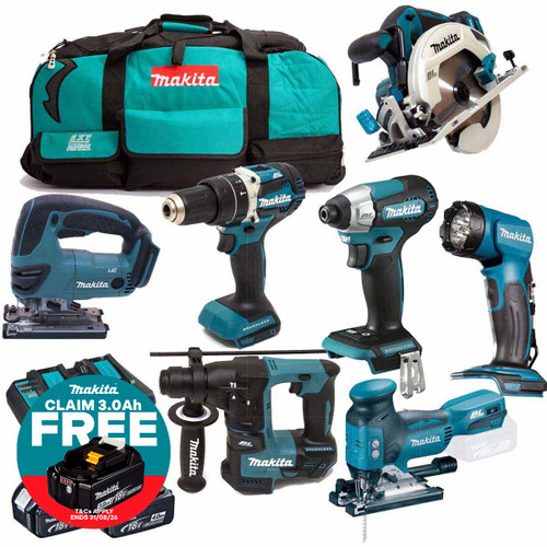 Makita MAK6KIT4X4 18V LXT Cordless 6pc Kit with 4x 4.0Ah Batteries