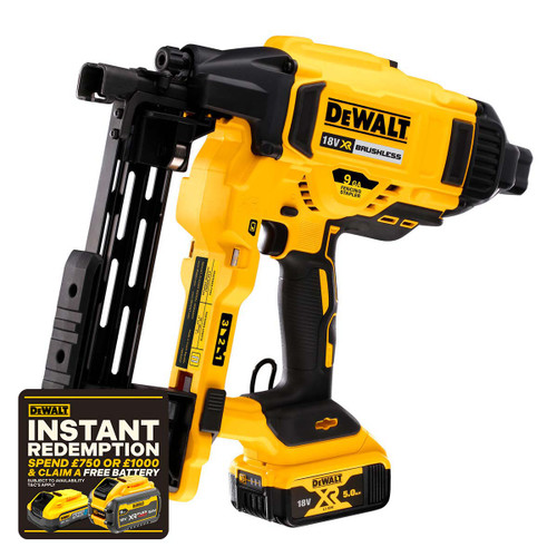 DeWalt DCFS950P2-GB 18V XR Brushless Fencing Stapler with 2x 5.0Ah Batteries