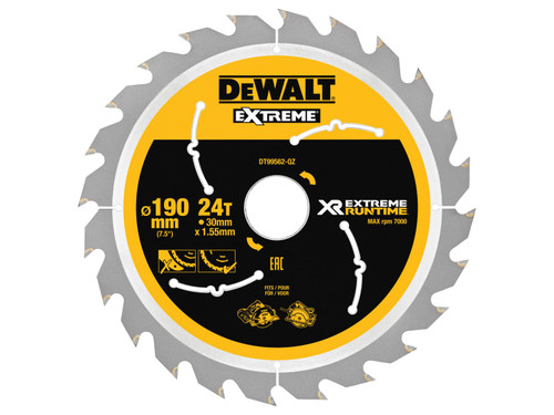 DeWalt DT99560 FlexVolt Xtreme Runtime Circular Saw Blade 190 x 30mm x 24T