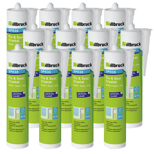 Illbruck SP030 Fix & Seal Crystal Clear Adhesive 310ml - Pack of 12
