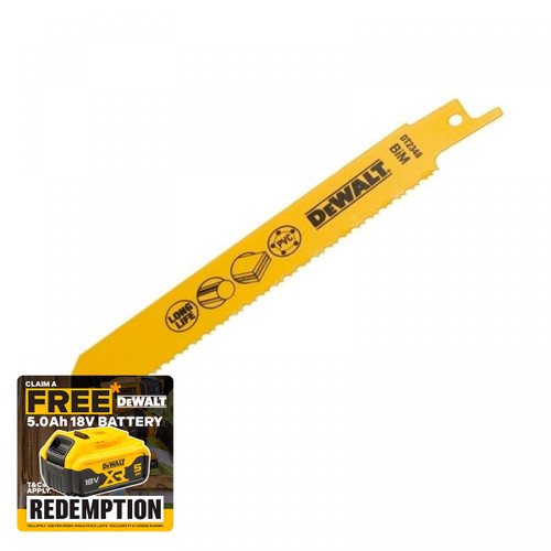 Dewalt Bi Metal Sabre Blade 203mm Pack of 5 from Toolden