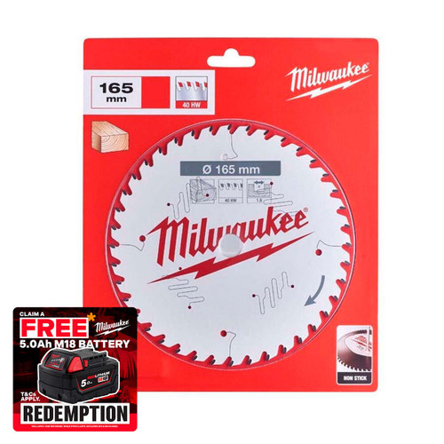 Milwaukee 4932471932 165 x 20mm 40T TCT Circular Saw Blade