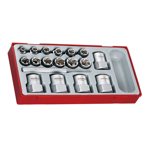 Teng Tools 18 PIECE 3/8\"-1/2\" Drive Stud Extractor Set