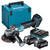Makita GA012GD202 40V Max XGT Paddle Switch 115mm Brushless Angle Grinder with 2 x 2.5Ah Batteries