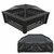 Dellonda DG238 35" Square Outdoor Fire Pit, Mesh Screen Lid, Black with Water Resistant Drawstring Cover