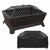 Dellonda DG239 35" Rectangular Outdoor Fire Pit, Antique Bronze Effect, Supplied with Water-Resistant Drawstring Cover