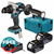 Makita DHP492Z 18V LXT Brushless Combi Drill with 2x 4.0Ah Batteries, Charger & Makpac Carry Case