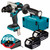 Makita DHP492Z 18V LXT Brushless Combi Drill with 2x 5.0Ah Batteries, Charger & Makpac Carry Case