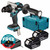 Makita DHP492Z 18V LXT Brushless Combi Drill with 2x 6.0Ah Batteries, Charger & Makpac Carry Case