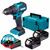 Makita DHP490Z 18V LXT Brushless Combi Drill with 2x 4.0Ah Batteries, Charger & Makpac Carry Case