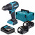 Makita DHP490Z 18V LXT Brushless Combi Drill with 2x 4.0Ah Batteries, Charger & Makpac Carry Case