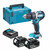Makita DHP484Z 18V LXT Brushless Combi Drill with 2x 6.0Ah Batteries, Charger and Makpac Carry Case