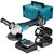 Makita DGA463Z LXT 18V Brushless 115mm Angle Grinder with 2x 6.0Ah Batteries, Charger and Makpac Carry Case
