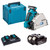 Makita DSP600ZJ Twin 18V LXT 165mm Cordless Plunge Saw with 2x 5.0Ah Batteries, Charger and Makpac Carry Case