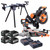 Evolution R255SMS-DB-Li 36V EXT Double Bevel Mitre Saw with Stand and 4x 5.0Ah Batteries