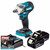 Makita DTW301Z 18V LXT Brushless 1/2" Impact Wrench with 2x 6.0Ah Batteries, Charger and Makpac 3 Case