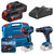 Bosch GSB18V-55 Combi Drill and GDX18V-200 Impact Wrench in L-Case with 2x 4.0Ah Battery & Charger