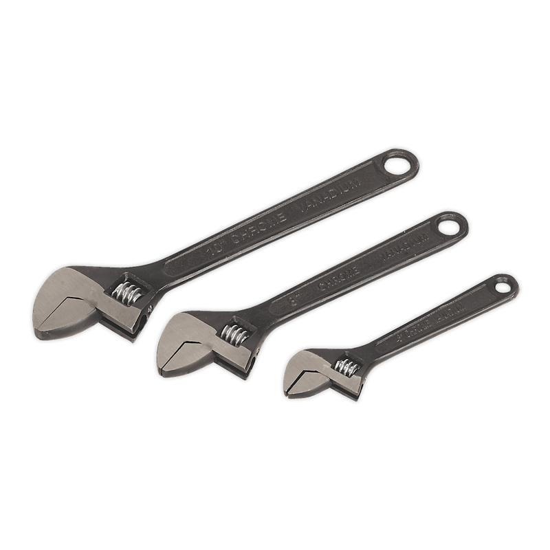 Sealey AK607 Adjustable Wrench Set 3pc Rust Resistant