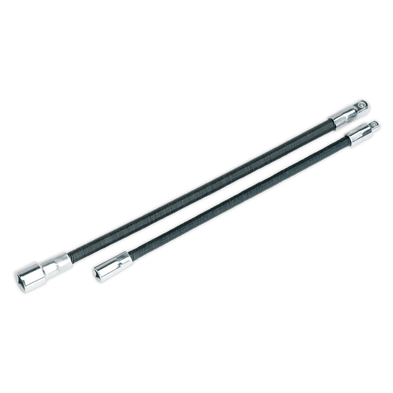 Sealey AK7342 Flexible Extension Adaptor Set 2pc 1/4"Sq x 254mm & 3/8"Sq x 305mm