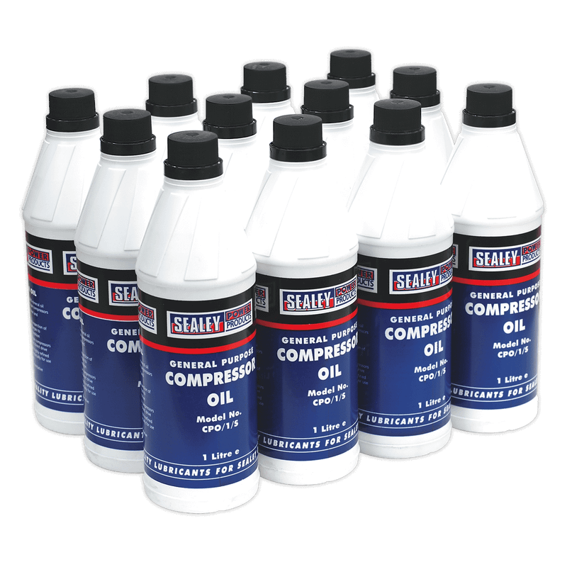 Sealey CPO/1 Compressor Oil 1ltr Pack of 12