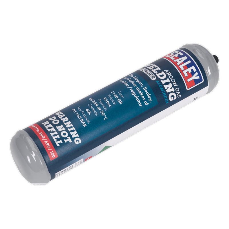 Sealey MIG/ARG/100 Gas Cylinder Disposable Argon 60ltr