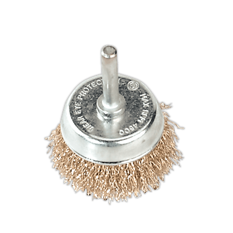Sealey SCB50 Wire Cup Brush ??50mm with 6mm Shaft