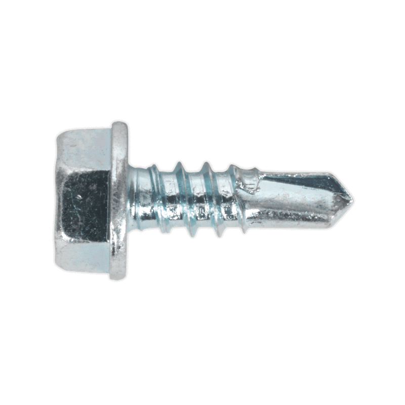 Sealey SDHX4213 Self Drilling Screw 4.2 x 13mm Hex Head Zinc DIN 7504K Pack of 100