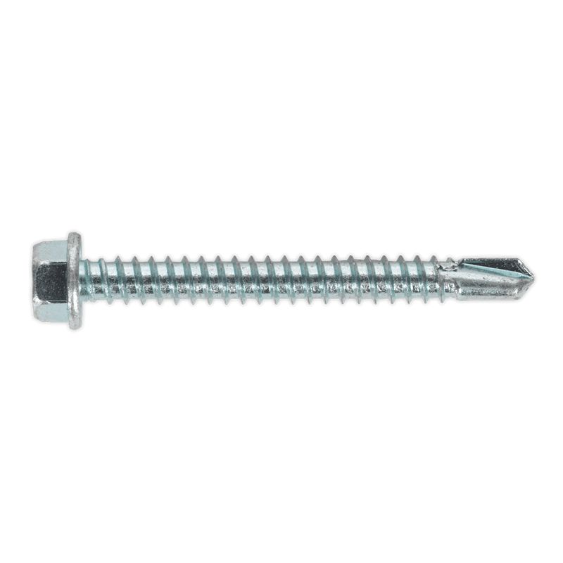 Sealey SDHX5550 Self Drilling Screw 5.5 x 50mm Hex Head Zinc DIN 7504K Pack of 100