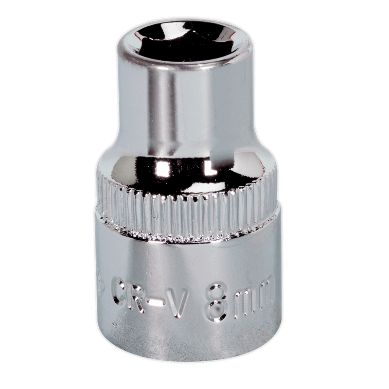 Sealey SP3808 WallDrive Socket 8mm 3/8"Sq Drive Fully Polished