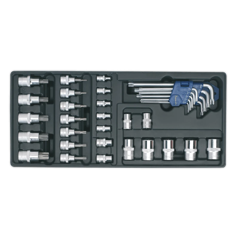 Sealey TBT08 Tool Tray with TRX-Star* Key, Socket Bit & Socket Set 35pc