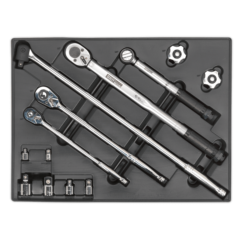 Sealey TBT32 Tool Tray with Ratchet, Torque Wrench, Breaker Bar & Socket Adaptor Set 13pc