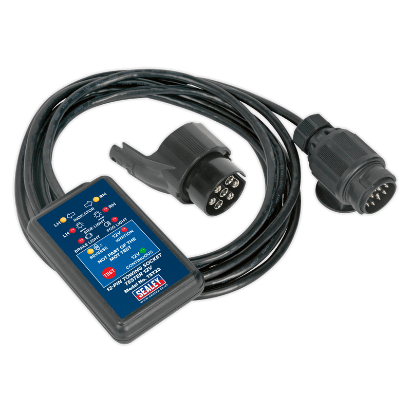 Sealey TST22 Towing Socket Tester 13-Pin 12V - MOT Approved