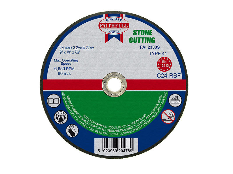 Faithfull FAI2303S Stone Cut Off Disc 230 x 3.2 x 22.23mm