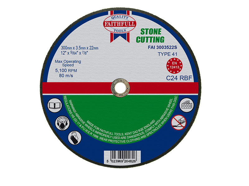 Faithfull FAI3003522S Stone Cut Off Disc 300 x 3.5 x 22.23mm