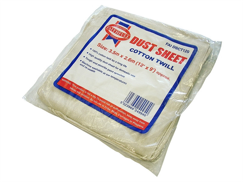Faithfull FAIDSCT129 Cotton Twill Dust Sheet 3.6 x 2.7m