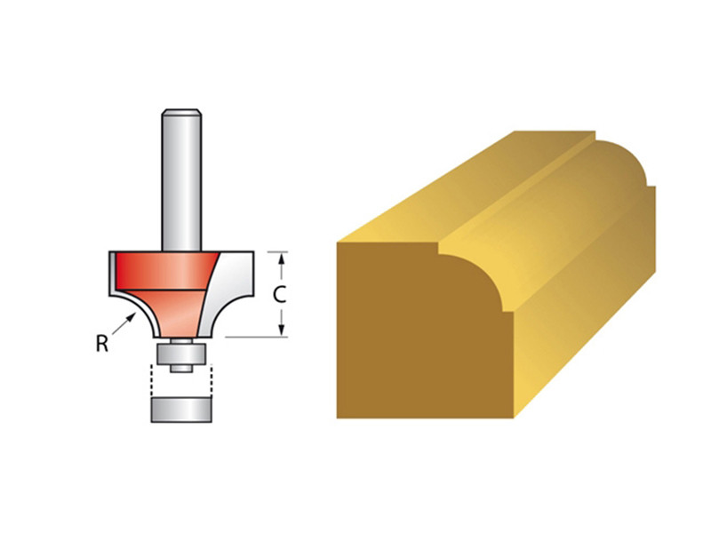 Faithfull FAIRB112 Router Bit TCT 6.5mm Rounding Over 1/4in Shank