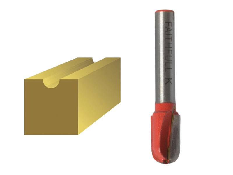 Faithfull FAIRB62 Router Bit TCT Radius 5.0 x 18mm 1/4in Shank