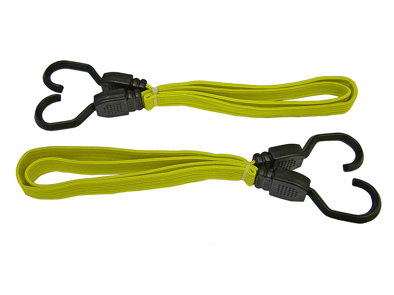 Faithfull FAITDBUNG36 Flat Bungee Cord Yellow 90cm (36in) (2 Pieces)