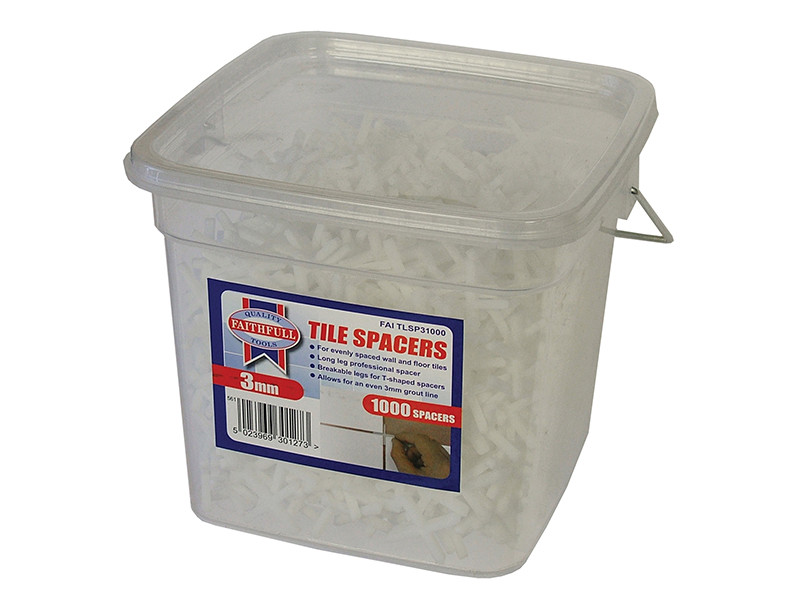 Faithfull FAITLSP31000 Tile Spacer Long Leg 3mm (1000 Pack)