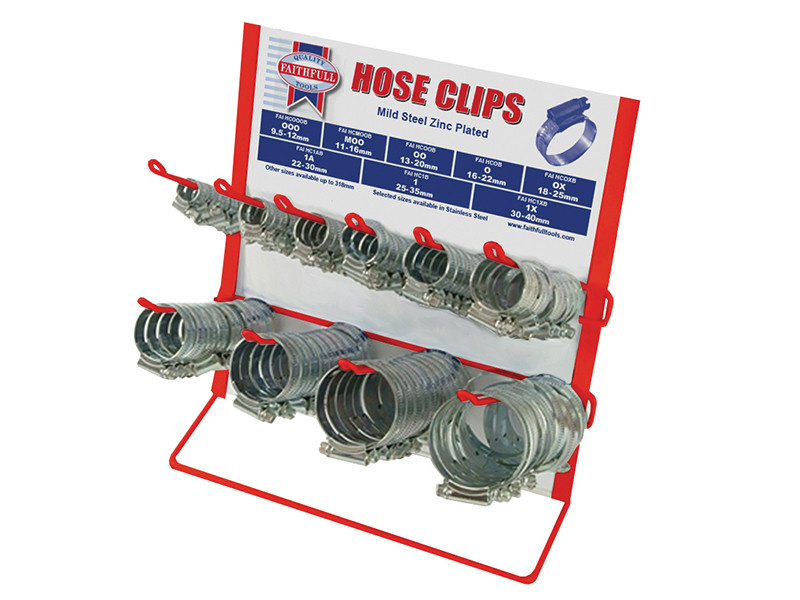 Faithfull FAIHCDISP Hoseclip Display with Stock (100 Pieces)