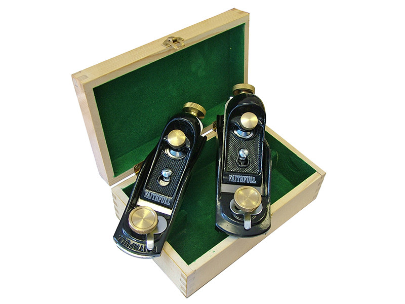 Faithfull FAIPLANEBPS No.9.1/2 & No.60.1/2 Block Planes in Wooden Box (2 Pack)