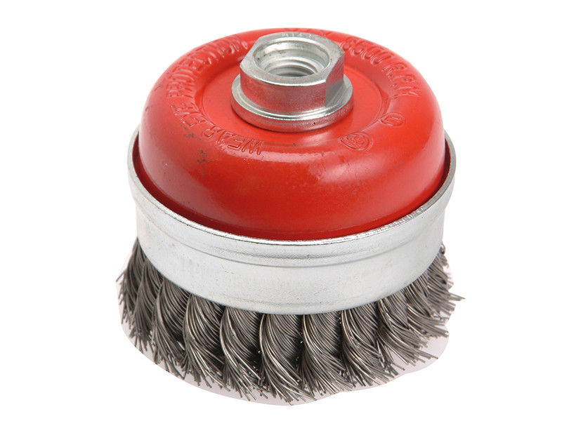 Faithfull FAIWBT80 Wire Cup Brush Twist Knot 80mm M14 x 0.50mm