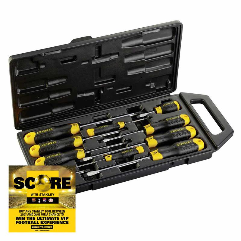 Stanley Tools STA265014 Cushion Grip Screwdriver Set 10 Piece SL/PZ