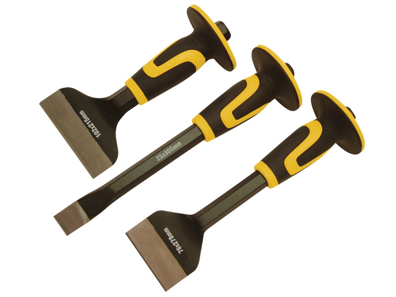 Roughneck ROU31993 Chisel & Bolster 3 Piece Set 76 x 254mm 70 x 216mm & 254 x 25mm | Toolden